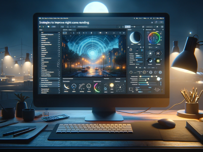 ¿Qué estrategias se pueden emplear para mejorar la renderización de escenas nocturnas en VRay?