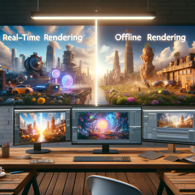 ¿Cuáles son las diferencias básicas entre renderizado en tiempo real y renderizado offline?